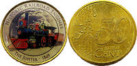 Bundesrepublik Deutschland / BRD 50 Cent Serie: Historical Railroad Engines, die Jupiter 1869 -