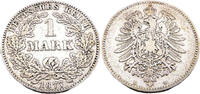 1 Mark 1877 B Kaiserreich 1 Reichsmark,J.9, 1877 B s/ss, Patina