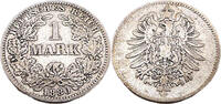 1 Mark 1880 G Kaiserreich 1 Reichsmark,J.9,1880 G s/ss,Patina