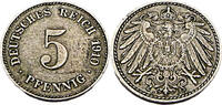 Kaiserreich 5 Pfennig 5 Pfennig, 1910 J, J.12 -