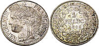 1 Franc 1888 A Frankreich 1 Franc 1888 A fast Stempelglanz,schöne Patina, Prachtstück!