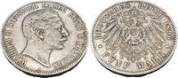 Kaiserreich Preußen 5 Mark Wilhelm II. Deutscher Kaiser König von Preussen, J.104-1896 A -