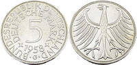 Bundesrepublik Deutschland / BRD 5 Deutsche Mark BRD 5,-DM, J.387 1958 G -