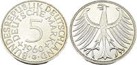 Bundesrepublik Deutschland / BRD 5 Deutsche Mark BRD 5,-DM, J.387 1960 G -