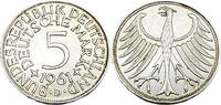 Bundesrepublik Deutschland / BRD 5 Deutsche Mark BRD 5,-DM, J.387 1961 D -