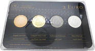 Bundesrepublik Deutschland / BRD 8 Euro Edelmetall-Set: Neuschwanstein in Rotgold, Gelbgold, Ruthenium, Platin -