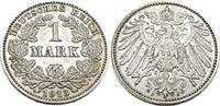 Kaiserreich 1 Mark 1 Reichsmark,J.17, 1913 J -