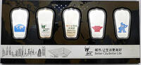 China Shanghai EXPO 2010-Medaillen Set, 5x 20g 0.999 Silber -
