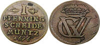 Braunschweig-Lüneburg-Celle 1 Pfennig Standardumlaufmünze - 1 Pfennig Braunschweig-Lüneburg-Celle - Georg Wilhelm -