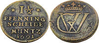 Braunschweig-Lüneburg-Celle 1,5 Pfennig Standardumlaufmünze - 1,5 Pfennig Braunschweig-Lüneburg-Celle - Georg Wilhelm -