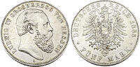 Kaiserreich Hessen 5 Mark Ludwig IV. Grossherzog von Hessen,J.69 -