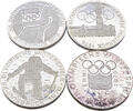 Österreich 4x 100 Schilling Olympische Spiele 1976, Innsbruck - Satz, Gesamtgewicht Fein 61,44 Gramm -