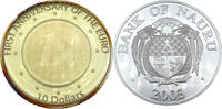 Nauru 10 Dollars Erster Jahrestag des Euro mit Kinegramm (1 Euro/1 DM) - Bank of Nauru -