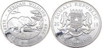 Somalia 100 Schilling / 1 Oz Afrikanische Tierwelt - Elefant -