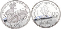 Frankreich 100 Francs 1990 XVI. Olympische Winterspiele, Albertville 1992 - Bob Polierte Platte (PP)