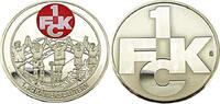 Deutschland Medaille 1.FC Kaiserslautern - Medaille,versilbert und mit Farbaplikation -