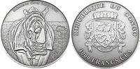 Kongo 1000 Francs / 1 Oz Tiere Afrikas - Nashorn -
