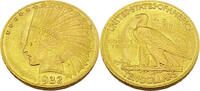 Vereinigte Staaten / USA 10 Dollar 1932 Goldmünze - Indianerkopf mit gefiedertem Kopfschmuck Vzgl-St