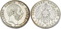 Kaiserreich Sachsen 5 Mark 1902 E Auf den Tod des Königs Albert von Sachsen,J.128 gutes Vzgl,leichte Patina