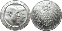 Deutschland Württemberg 3 Mark J177a 3 Mark Wilhelm II. Silberhochzeit "F"