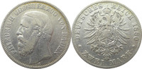 Deutschland Baden 2 Mark J26 2 Mark Friedrich I. "G"