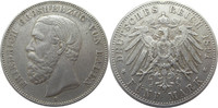 Deutschland Baden 5 Mark J29F 5 Mark Friedrich I. "G"