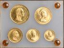 Thailand 150,300,400,600 and 800 Bath 1968-71 GOLD SET 150,300,400,600 AND 800 BATH THAILAND, BRILLIANT UNCIRCULATED -