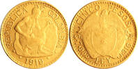 Colombia 5 Pesos 1919 Gold 5 Pesos, Colombia -