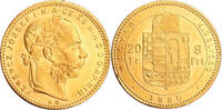 Hungary 20 Francs-8 Forint 1880 Gold 20 Francs-8 Forint Ungarn, Franz Joseph I -