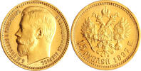 Russia 15 Rouble 1897 Gold 15 Rubel, Russland, Nikolaus II., Selten Extra Fine