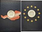 Diverse Länder, 3,88 Euro Kursmünzensätze + Silbermedaille 2002, Griechenland, Luxemburg, Österreich, 3 Stück, Original-Verpackung, Zertifikat, unzirkuliert
