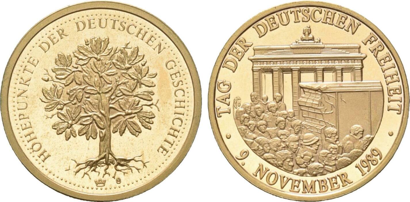 Deutschland, Medaille Höhepunkte der deutschen Geschichte -Tag der deutschen Einheit, leichte 