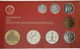 DDR, 1 Pf. bis 5 DM 1983, Kursmünzensatz mit 5 Mark Meissen,