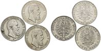 Preussen, 3x 2 Mark Friedrich III., 1888,