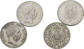 Sachsen, 5 Mark 1876 und 5 Mark 1901, Albert, 1873-1902,
