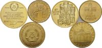 DDR, 10 Mark 1989; 5 Mark 1980; Medaille 40 Jahre DDR; Brandenburger Tor; 750 Jahre Berlin,