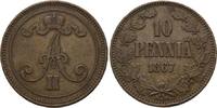 Finnland, 10 Penniä Alexander II., 1855-1881,