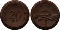 Sachsen, 20 Pfennig Porzellannotgeld,