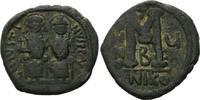 Byzanz, AE Follis Jahr V, Nikomedia Justin II., 565-578,