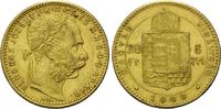 Ungarn, 8 Forint 20 Francs Franz Joseph I., 1848-1916,