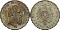Württemberg, 5 Mark Karl, 1864-1891,