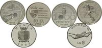 Malta, Lot von 3 Münzen Fußball-WM 1994, Europäische Länder,