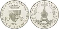 Andorra, 10 Diners Fußball Weltmeisterschaft 98 Frankreich - Eiffelturm vor Fußball,