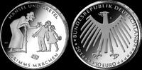 Deutschland, 10 Euro Gedenkmünzensatz Komplettsatz mit jeweiligen Sondermarken,