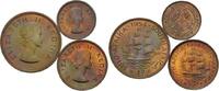 Südafrika, Kursmünzen Lot 1/4, 1/2 und 1 Penny, -