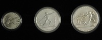 Griechenland, Lot von 3 Münzen, Drachmen zu der Leichtathletik-EM 1982 in Athen,