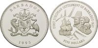 Barbados, 5 Dollars Geschichte der Seefahrt - Erste europäische Siedler auf Barbados 1625,