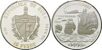Kuba, 10 Pesos 500 Jahre Entdeckung Amerikas - 3 Segelschiffe