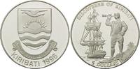 Kiribati, 5 Dollars Geschichte der Seefahrt - John Byron vor Fregatte H.M.S. "Dolphin", Bild