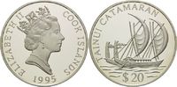 Cook Inseln, 20 Dollars Geschichte der Seefahrt - Katamaran der Tainui, Bild